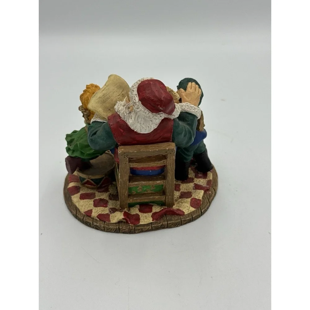Santa's Making A  List Children Kids And Toys Decoration Resin Figure Holiday